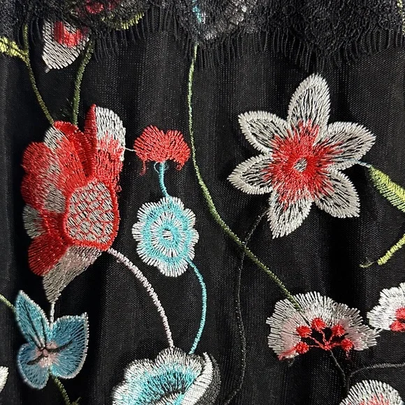 JAX Black Label Floral Embroidered Black Dress - Picture 6 of 14